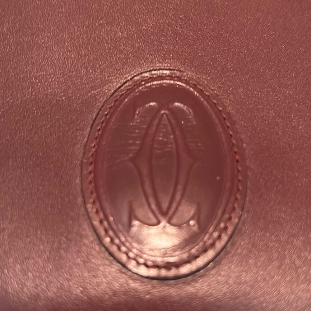 Cartier Convertible Portfolio Organizer Clutch Wristlet Dark Burgundy Leather - Picture 3 of 16
